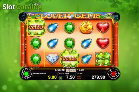 Οθόνη4. Clover Gems Κουλοχέρης