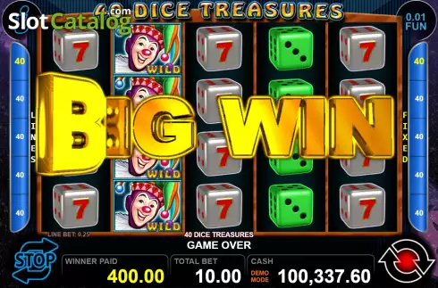 Οθόνη4. 40 Dice Treasures Κουλοχέρης