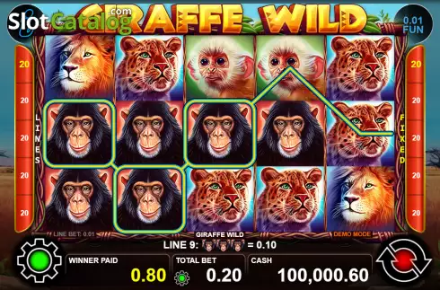 Οθόνη3. Giraffe Wild Κουλοχέρης