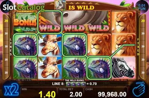 Οθόνη3. Wild Rhino Κουλοχέρης