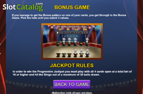 Οθόνη7. Bingo Circus (Caleta Gaming) Κουλοχέρης