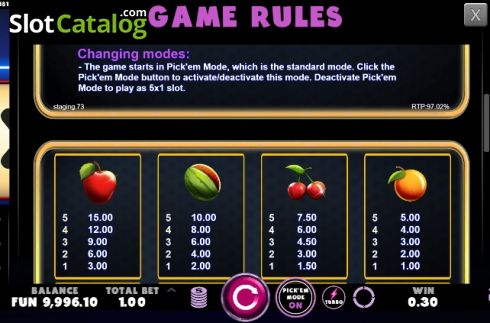 Οθόνη6. Pick' Em Fruits Κουλοχέρης