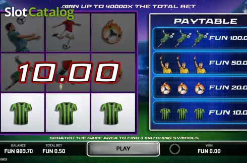 Οθόνη5. Football Pro Scratchcard Κουλοχέρης