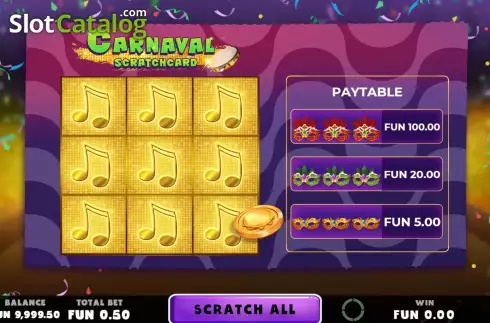 Οθόνη2. Carnaval Scratchcard Κουλοχέρης
