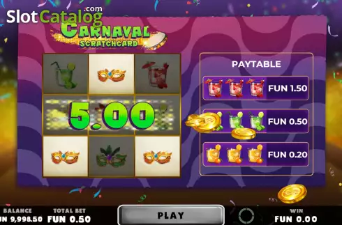 Οθόνη4. Carnaval Scratchcard Κουλοχέρης