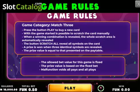 Οθόνη8. Carnaval Scratchcard Κουλοχέρης
