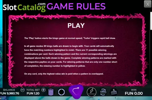 Οθόνη6. Atlantis Bingo (Caleta Gaming) Κουλοχέρης