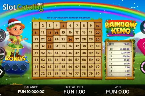 Οθόνη3. Rainbow Keno Κουλοχέρης 