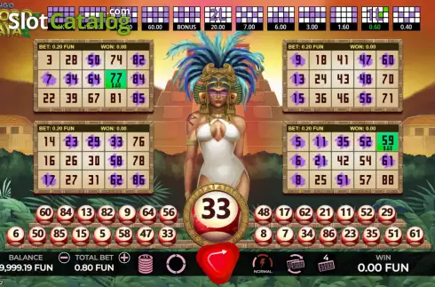 Οθόνη4. Bingo Tesoro Maya Κουλοχέρης