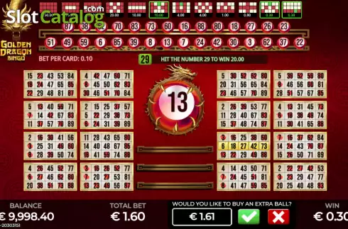 Οθόνη3. Golden Dragon Bingo Κουλοχέρης