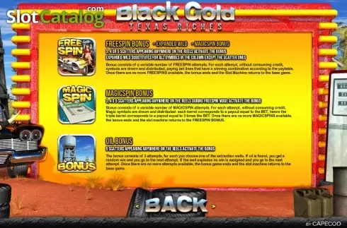 Πίνακας πληρωμών 2. Black Gold Texas Riches Κουλοχέρης 