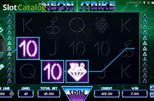 Οθόνη 5. Neon Strike Κουλοχέρης