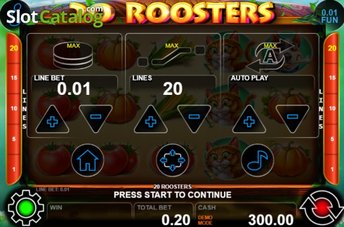 Οθόνη6. 20 Roosters Κουλοχέρης
