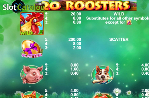 Οθόνη7. 20 Roosters Κουλοχέρης