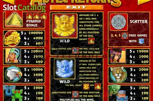 Οθόνη7. Aztec Returns Κουλοχέρης