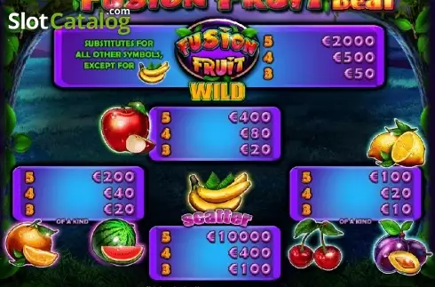 Πίνακας πληρωμών 1. Fusion Fruit Beat Κουλοχέρης