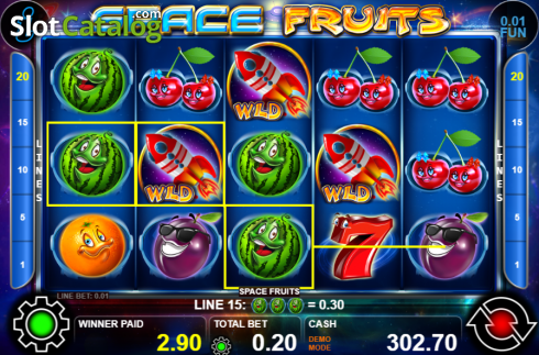 Οθόνη3. Space Fruits Κουλοχέρης
