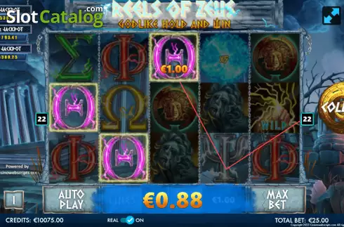 Οθόνη3. Reels of Zeus - Godlike Hold and Win Κουλοχέρης