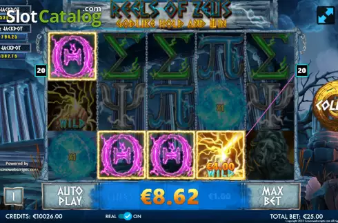 Οθόνη4. Reels of Zeus - Godlike Hold and Win Κουλοχέρης