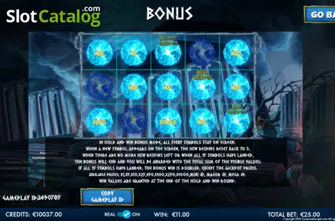 Οθόνη9. Reels of Zeus - Godlike Hold and Win Κουλοχέρης