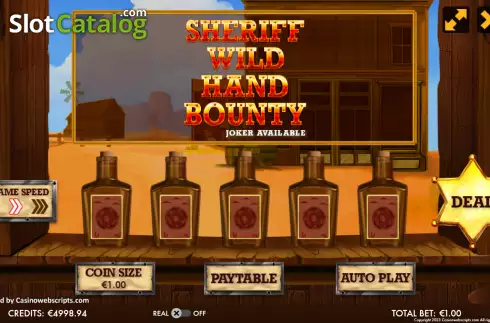 Οθόνη2. Sheriff Wild Hand Video Poker Κουλοχέρης