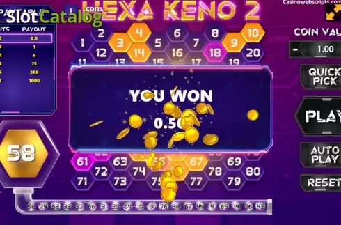Οθόνη3. Hexa Keno 2 Κουλοχέρης
