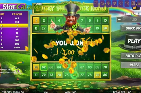 Οθόνη3. Lucky Shamrock Keno 80 Κουλοχέρης