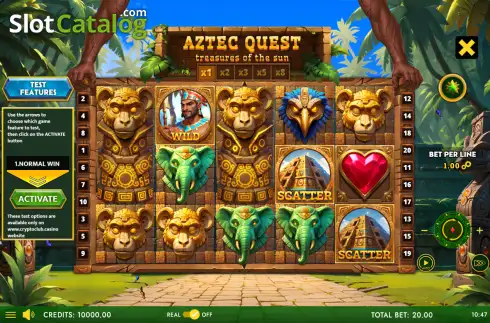 Οθόνη2. Aztec Quest – Treasures of the Sun Κουλοχέρης 
