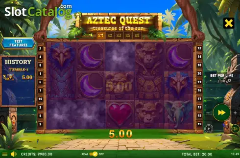 Οθόνη3. Aztec Quest – Treasures of the Sun Κουλοχέρης 