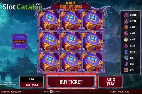 Οθόνη2. Book of Night Watchers Scratch Card X Κουλοχέρης 