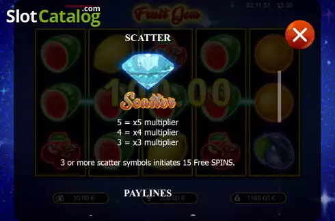 Οθόνη6. Fruit Gem Κουλοχέρης