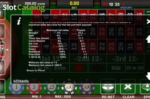 Οθόνη5. European Roulette (Cogg Studio) Κουλοχέρης 