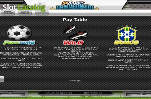 Οθόνη7. Super Campeonato Brasileiro Κουλοχέρης 