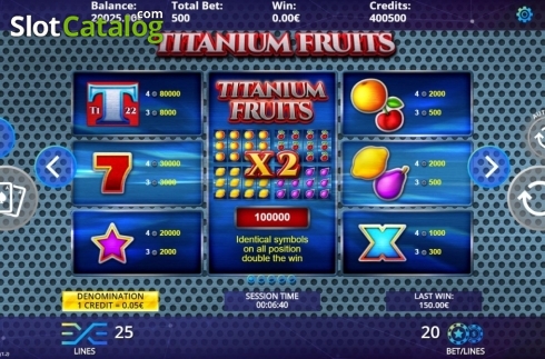 Οθόνη6. Titanium Fruits Κουλοχέρης