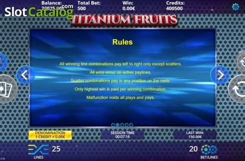 Οθόνη7. Titanium Fruits Κουλοχέρης