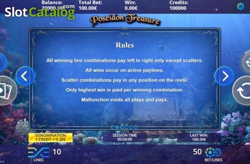 Οθόνη6. Poseidon Treasure Κουλοχέρης