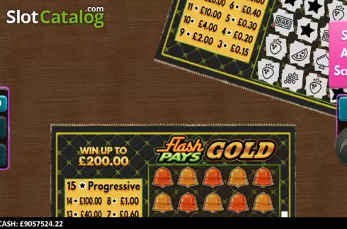 Οθόνη5. Flash Pays Gold Scratcher Κουλοχέρης