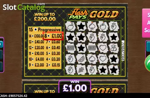 Οθόνη4. Flash Pays Gold Scratcher Κουλοχέρης