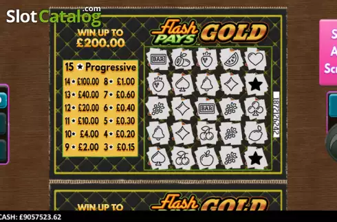 Οθόνη3. Flash Pays Gold Scratcher Κουλοχέρης