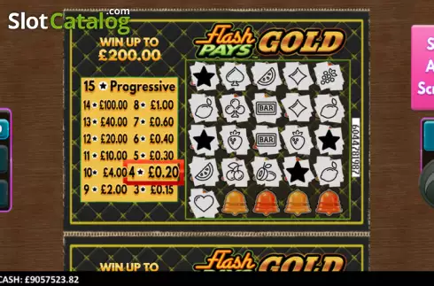 Οθόνη7. Flash Pays Gold Scratcher Κουλοχέρης