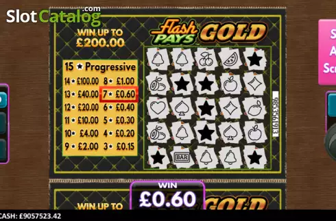 Οθόνη8. Flash Pays Gold Scratcher Κουλοχέρης