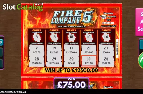 Οθόνη3. Fire Company 5 Scratcher Κουλοχέρης
