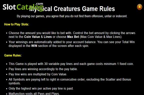 Οθόνη6. Mythical Creatures (Dragon Gaming) Κουλοχέρης 