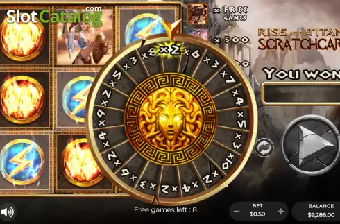 Οθόνη4. Rise of the Titans Scratchcard Κουλοχέρης