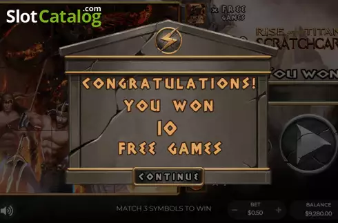 Οθόνη5. Rise of the Titans Scratchcard Κουλοχέρης