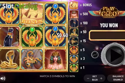 Οθόνη4. Play With Cleo Scratchcard Κουλοχέρης
