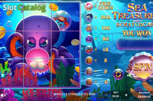 Οθόνη2. Sea Treasures Scratchcard Κουλοχέρης