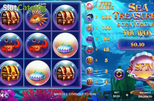 Οθόνη3. Sea Treasures Scratchcard Κουλοχέρης