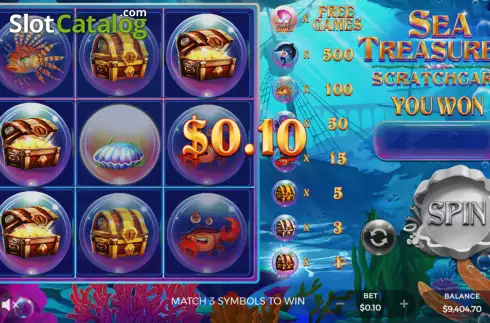 Οθόνη4. Sea Treasures Scratchcard Κουλοχέρης