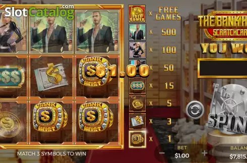 Οθόνη5. The Bank Heist Scratchcard Κουλοχέρης